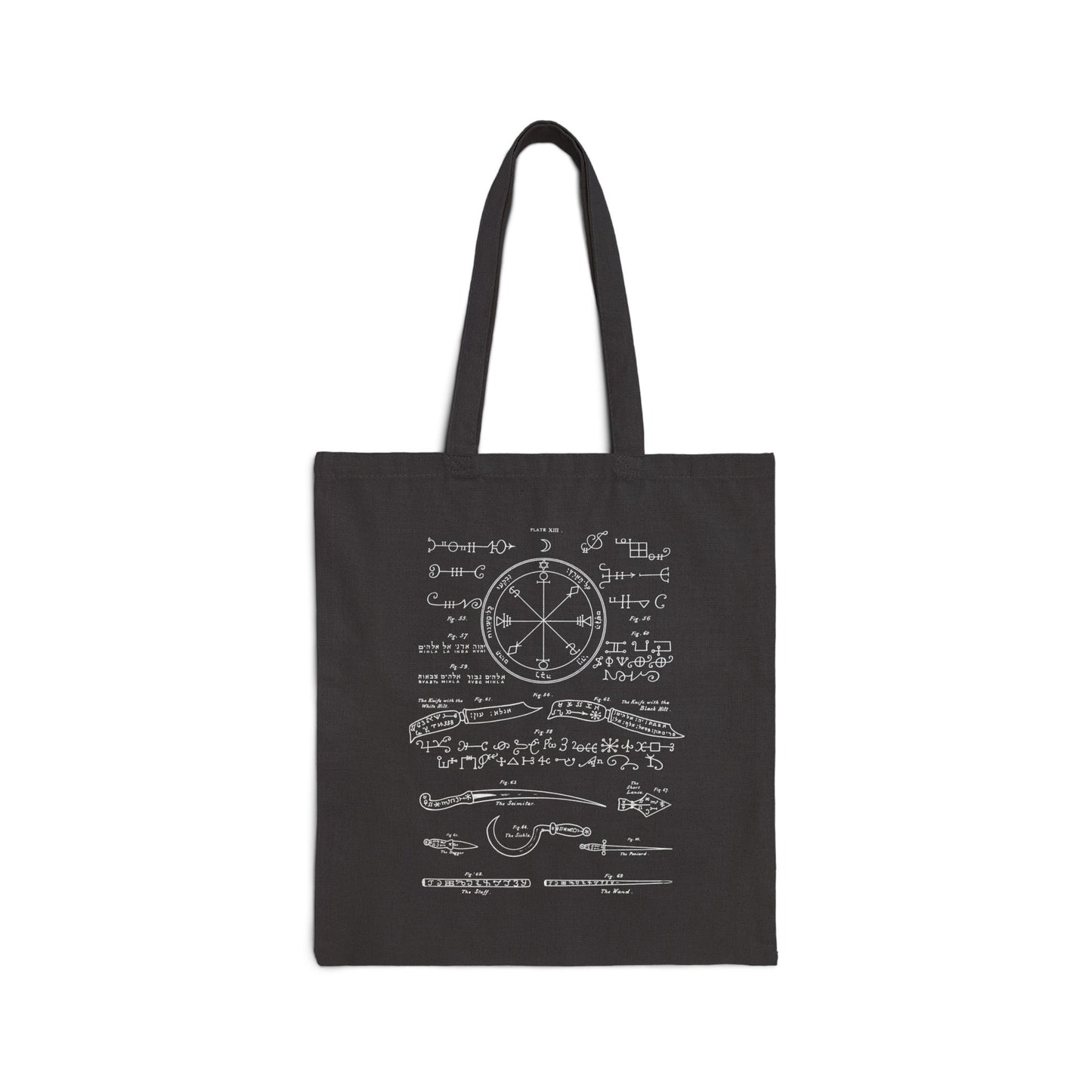Solomonic Magic Signs Tote Bag – Key of Solomon Occult Diagram Canvas Tote