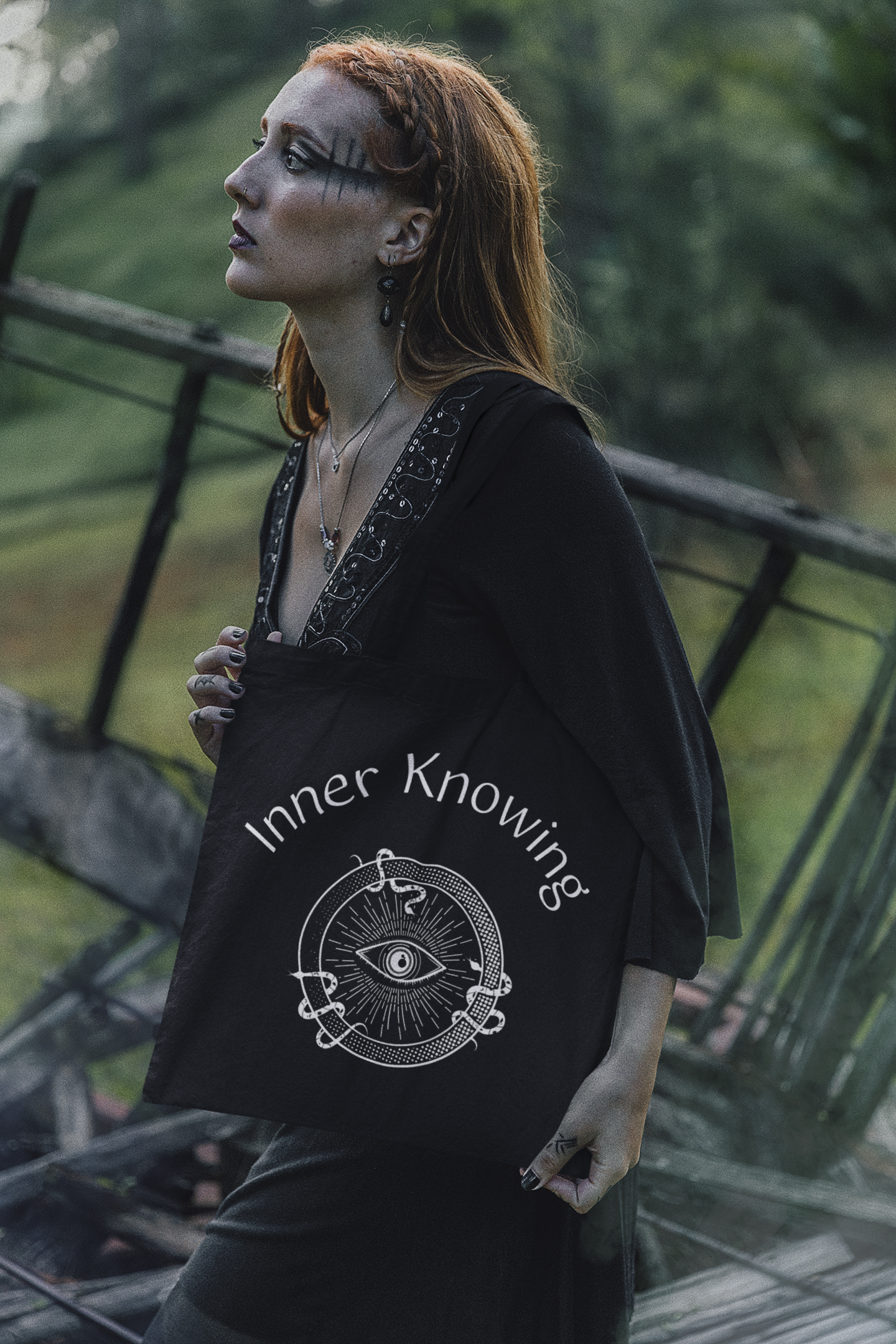 Mystical Occult Cotton Canvas Tote - Tarot & Witchy Boho Book Bag