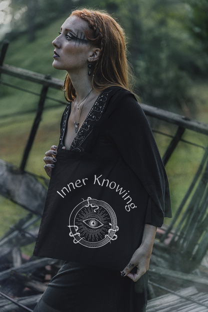 Mystical Occult Cotton Canvas Tote - Tarot & Witchy Boho Book Bag