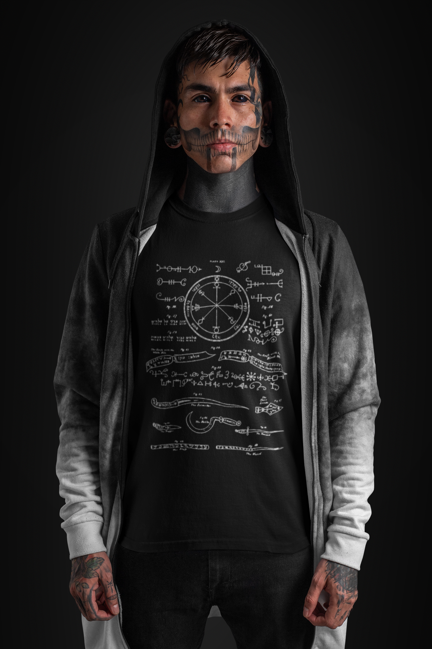Solomonic Magic Diagram T-Shirt – Key of Solomon Occult Symbol Tee