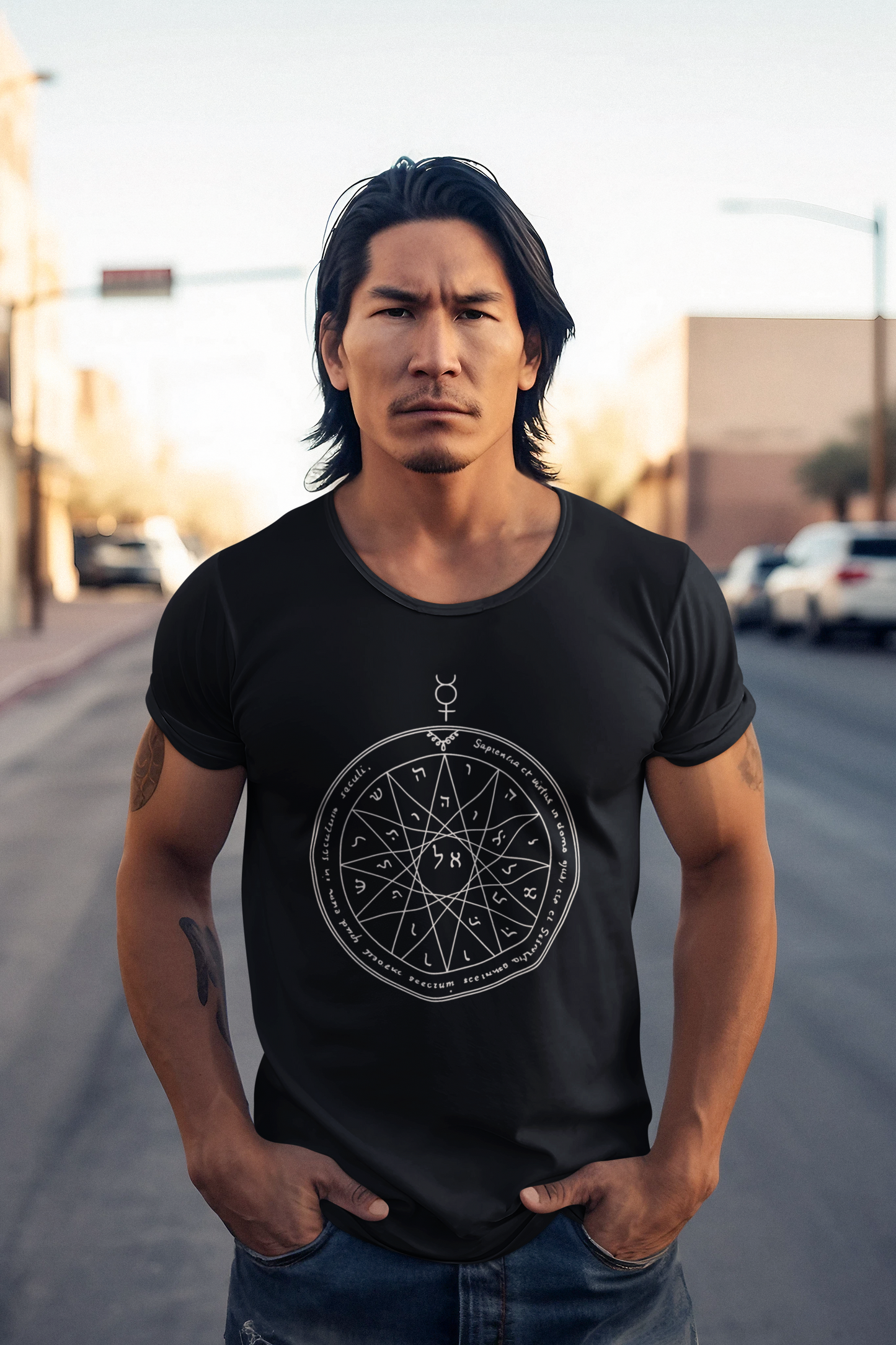 Fourth Pentacle of Mercury T-Shirt – Solomonic Magic Symbol Graphic Tee
