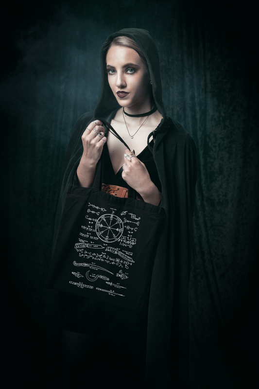 Solomonic Magic Signs Tote Bag – Key of Solomon Occult Diagram Canvas Tote